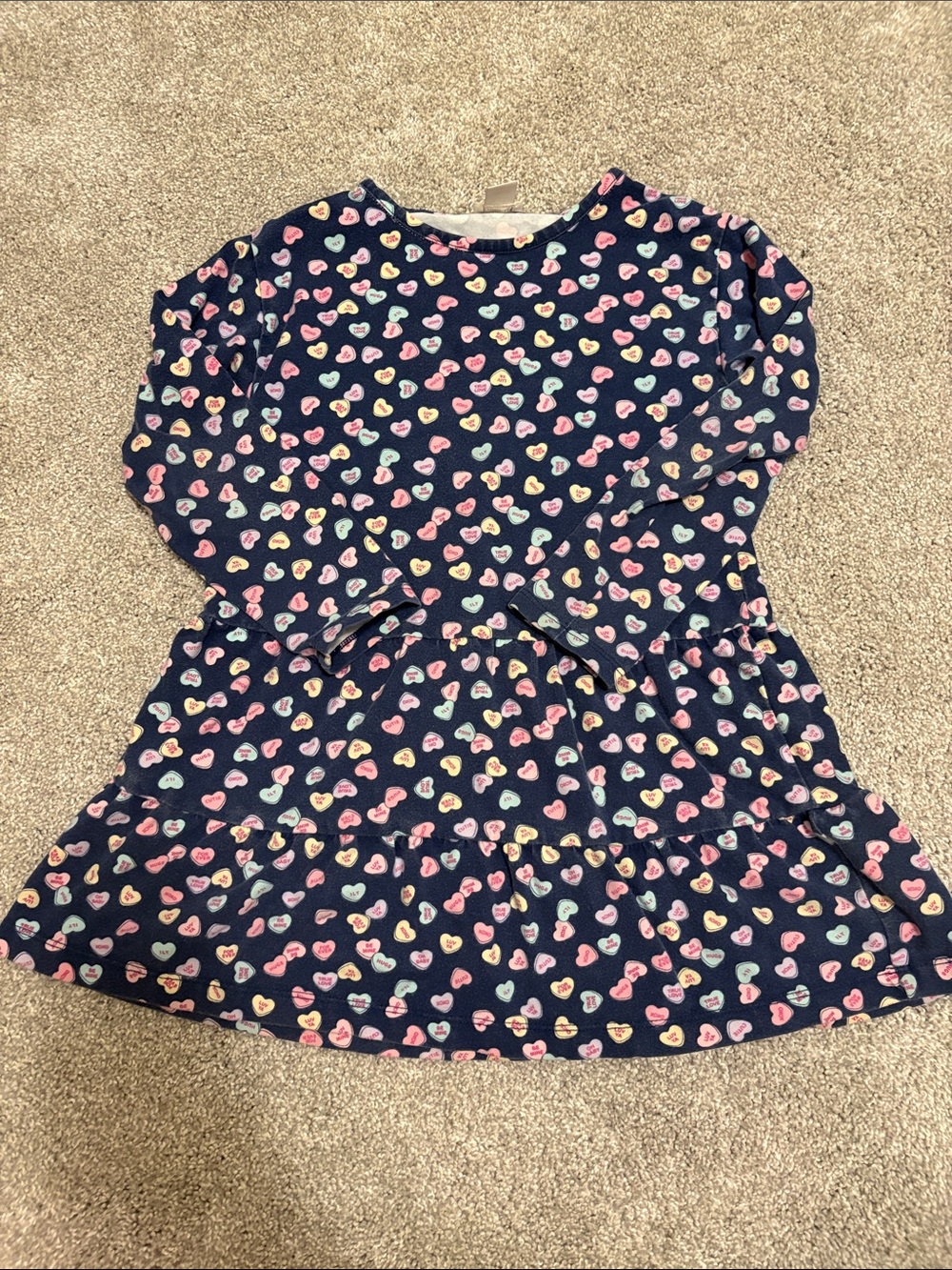 Crewcuts girls Navy conversation heart Long Sleeve Dress XS (4/5)